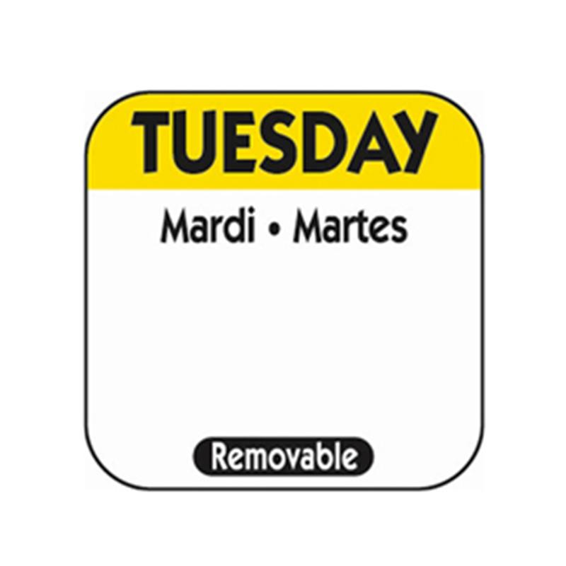 25mm Tuesday Removable Day Labels (1000)