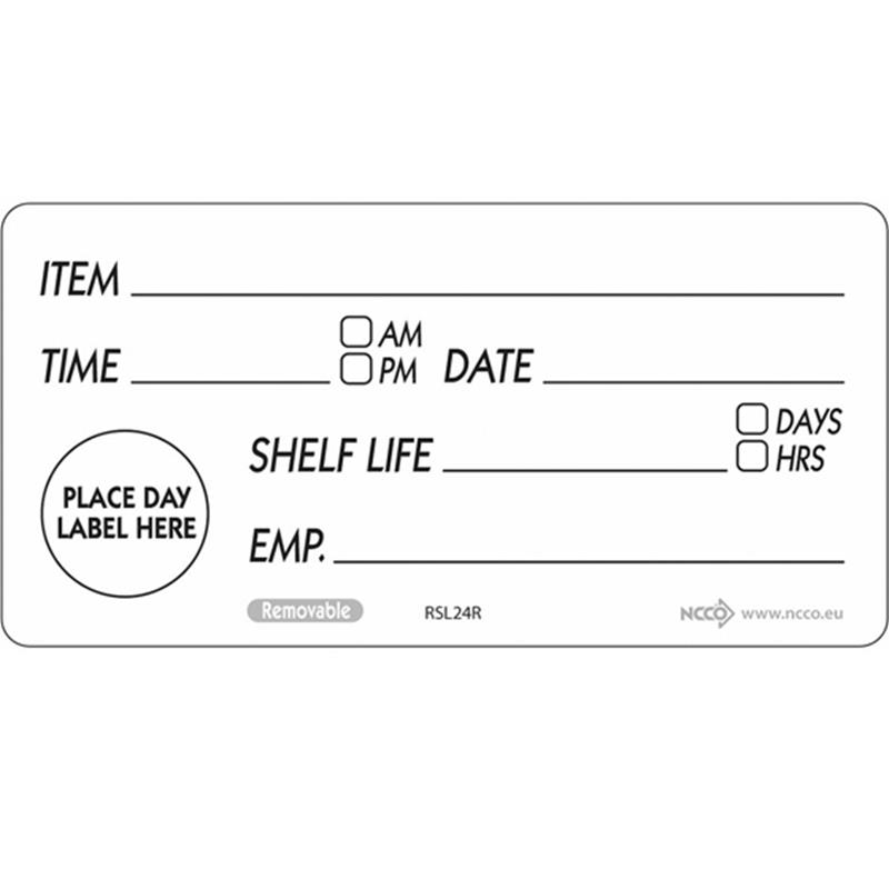 50 X 100mm Removable Shelf Life Label (500)