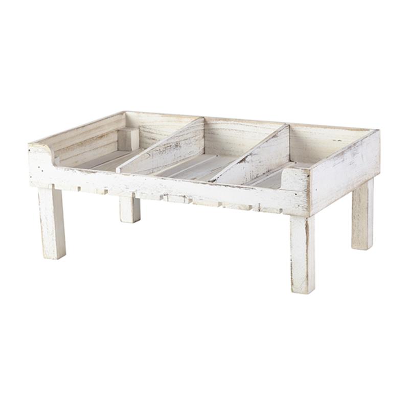 White Wash Wooden Display Crate Stand