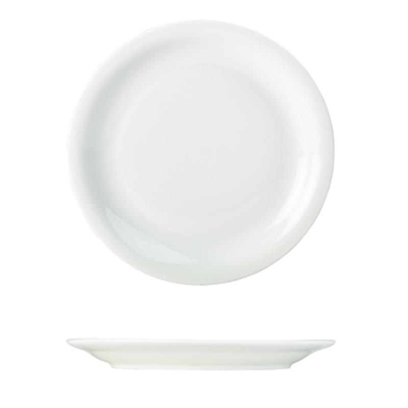 Genware Porcelain Narrow Rim Plate 16cm/6.25"