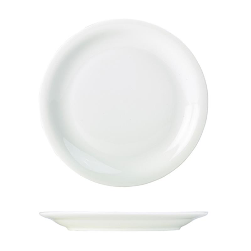 Genware Porcelain Narrow Rim Plate 22cm/8.5"