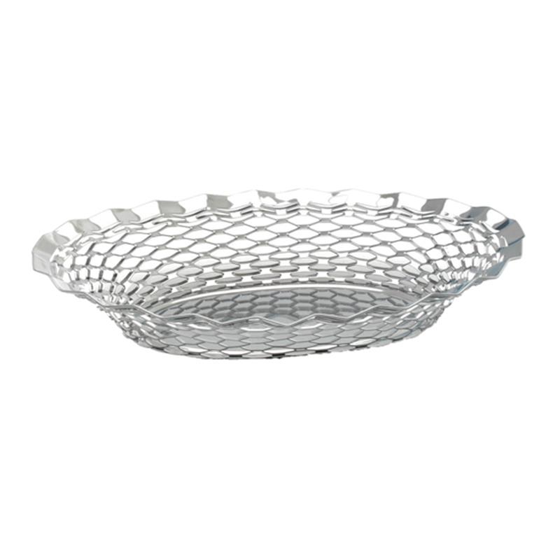 S/St.Oval Basket 11.3/4"X9.1/4"