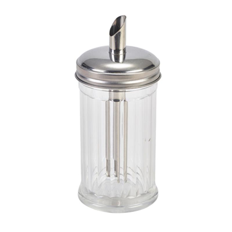 Clear Plastic Sugar Pourer With S/St.Top