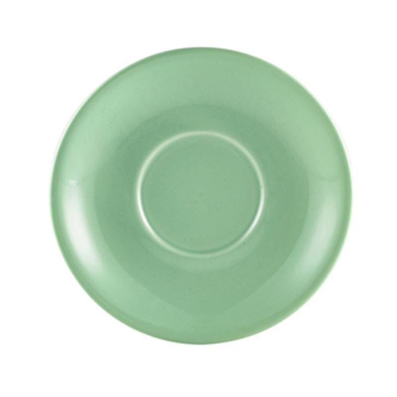 Genware Porcelain Green Saucer 13.5cm/5.25"