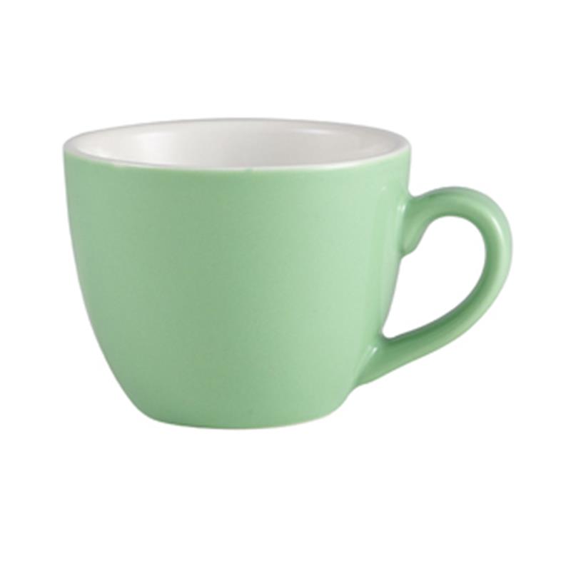 Genware Porcelain Green Bowl Shaped Cup 9cl/3oz