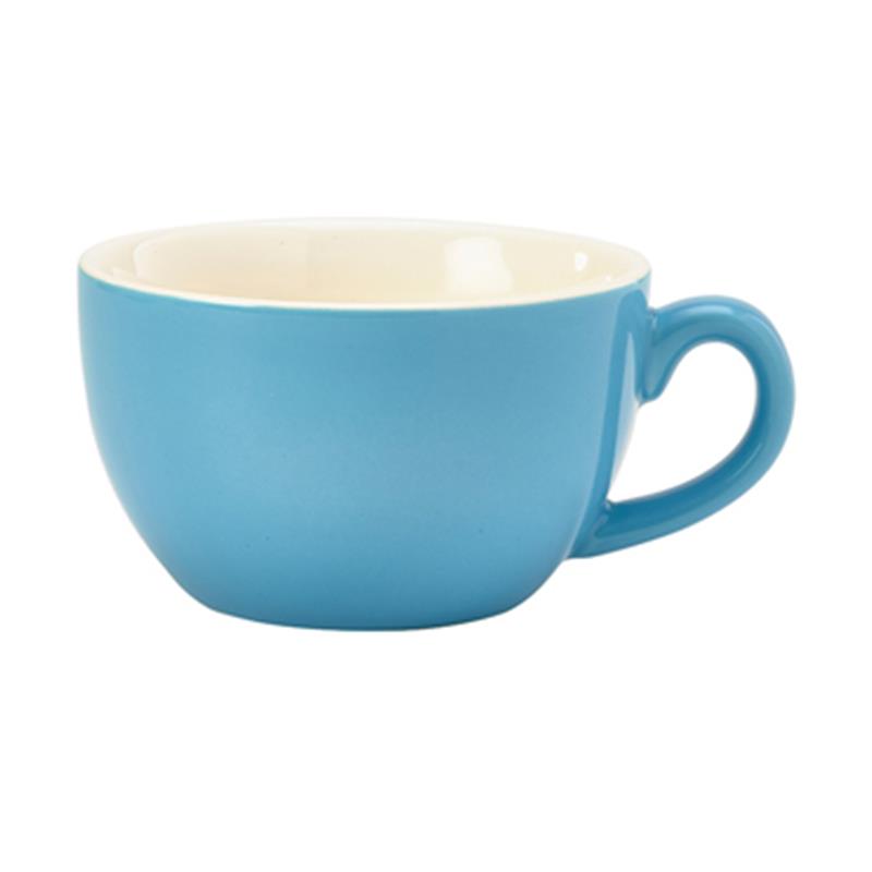 Genware Porcelain Blue Bowl Shaped Cup 25cl/8.75oz