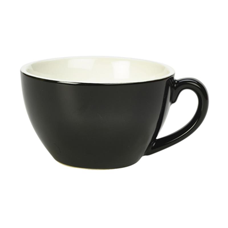 Genware Porcelain Black Bowl Shaped Cup 34cl/12oz