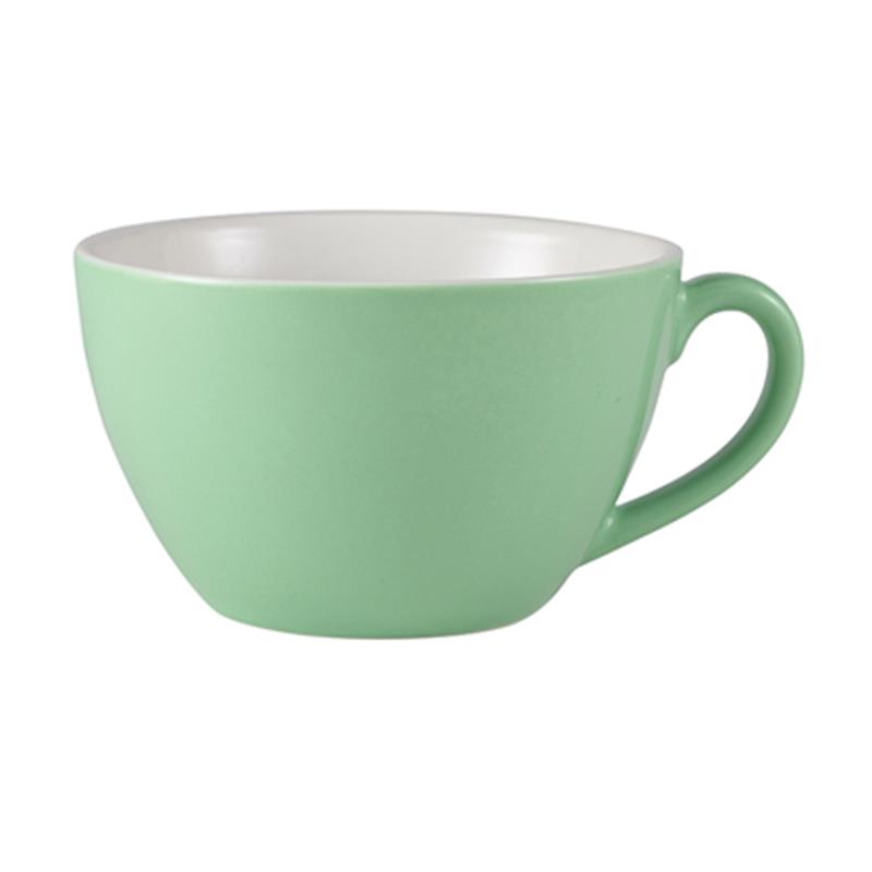 Genware Porcelain Green Bowl Shaped Cup 34cl/12oz