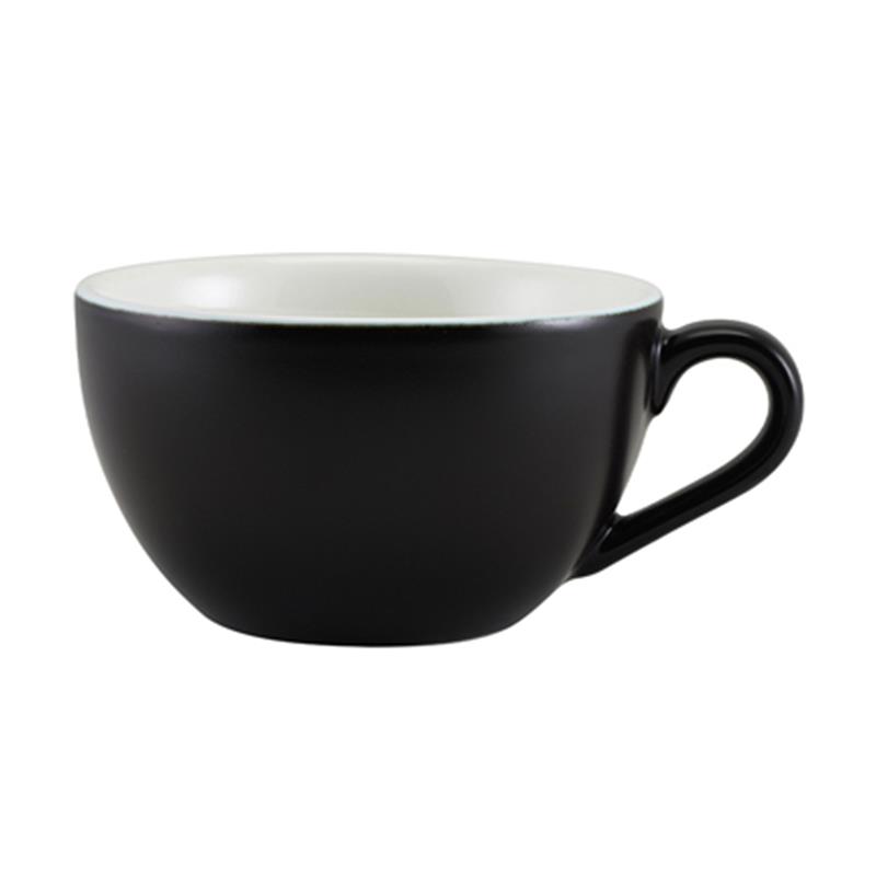 Genware Porcelain Matt Black Bowl Shaped Cup 34cl/12oz