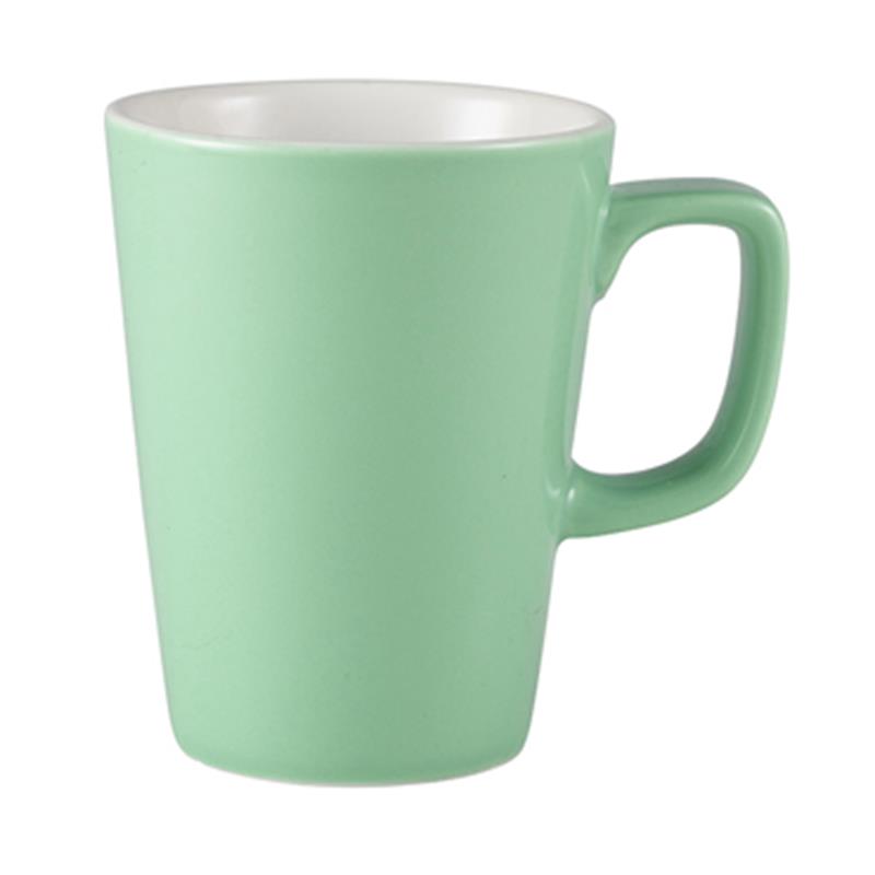 Genware Porcelain Green Latte Mug 34cl/12oz