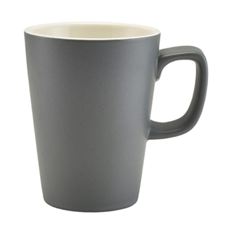 Genware Porcelain Matt Grey Latte Mug 34cl/12oz