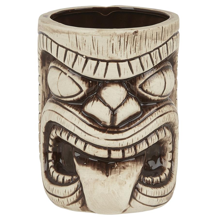 Ceramic Toscano Lono Tiki Mug 450ml - Light & Coffee Brown  