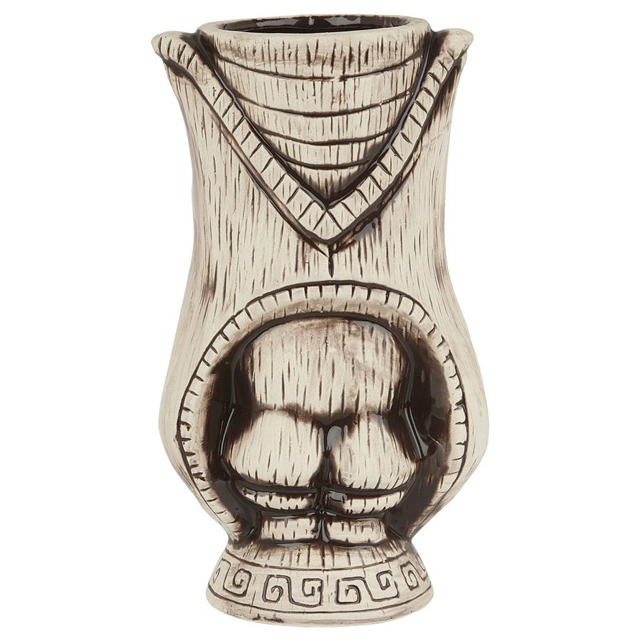 Ceramic Kane Tiki Mug 400ml - Light & Coffee Brown