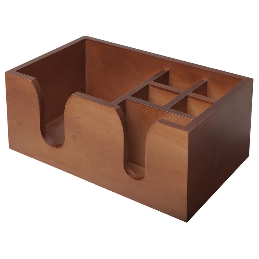 Wooden Bar Caddy - Walnut Effect