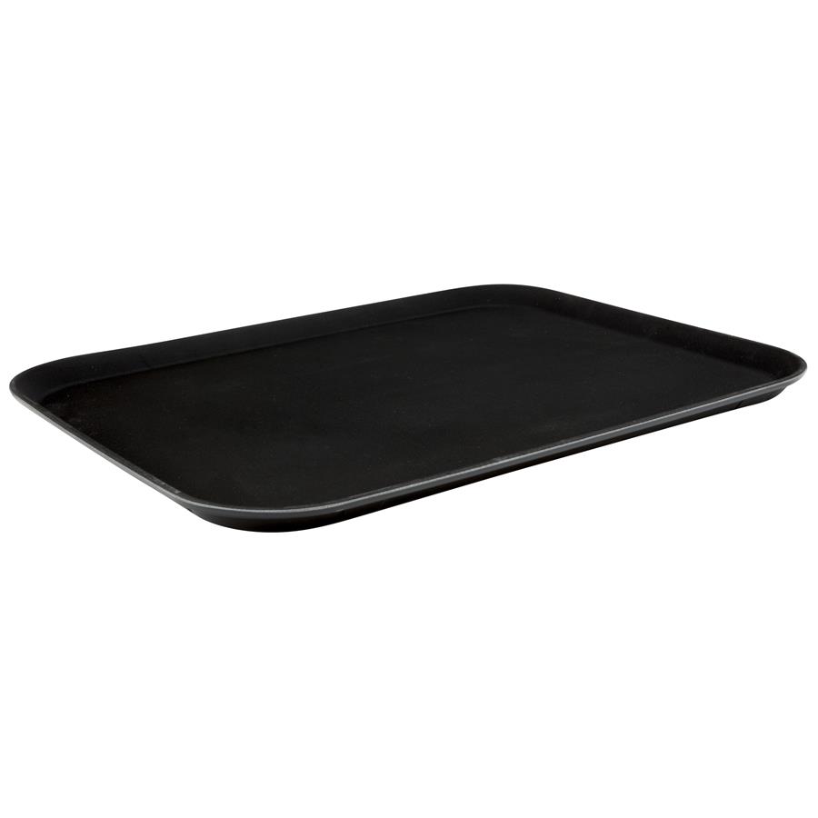 15 Inch x 20 Inch Black Plastic Non Slip Tray 