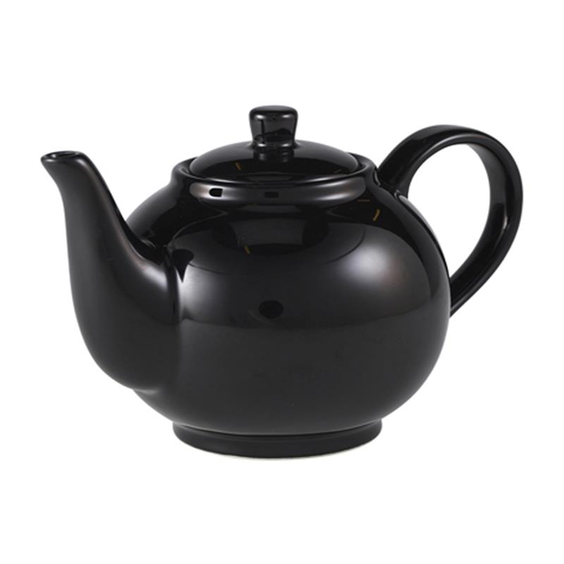 Genware Porcelain Black Teapot 45cl/15.75oz