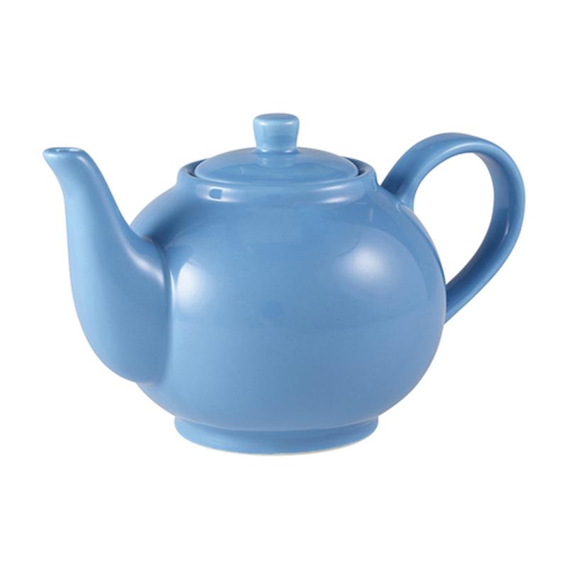 Genware Porcelain Blue Teapot 45cl/15.75oz