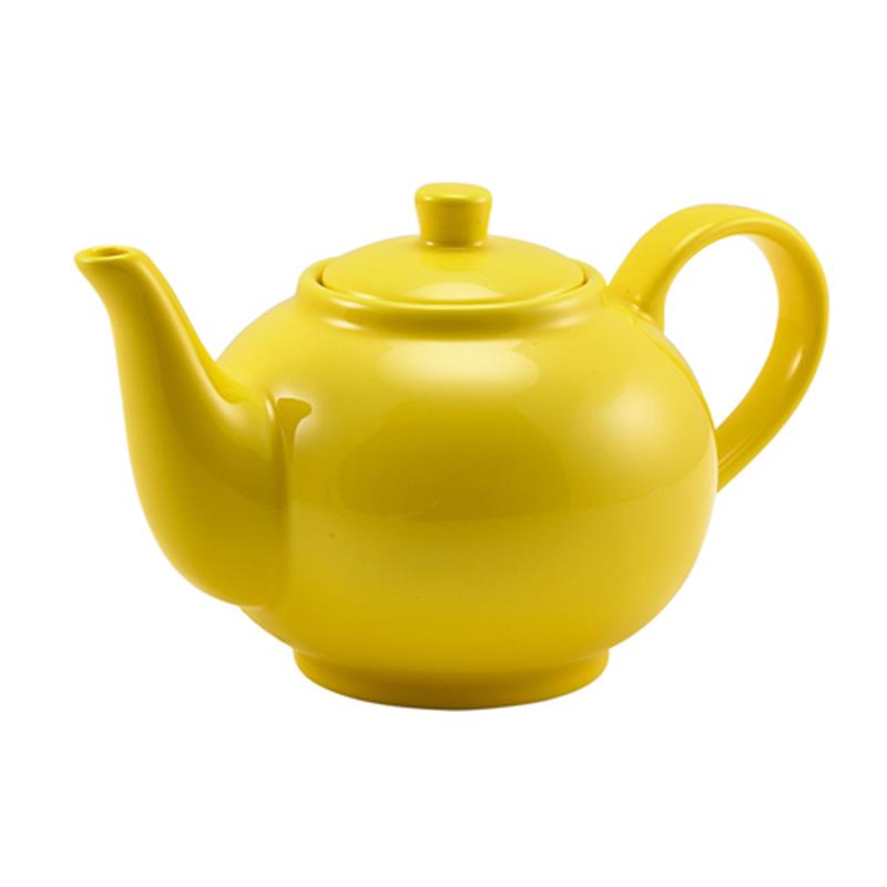 Genware Porcelain Yellow Teapot 45cl/15.75oz