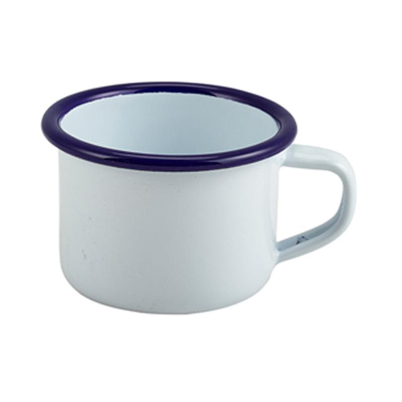 Enamel Mug White With Blue Rim 12cl/4.2oz