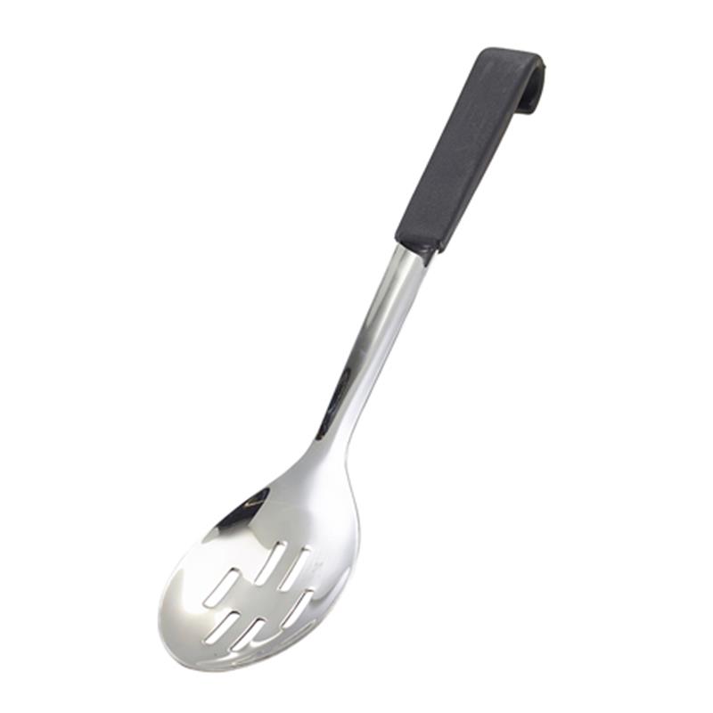 GenWare Black Handled Slotted Serving Spoon 34cm