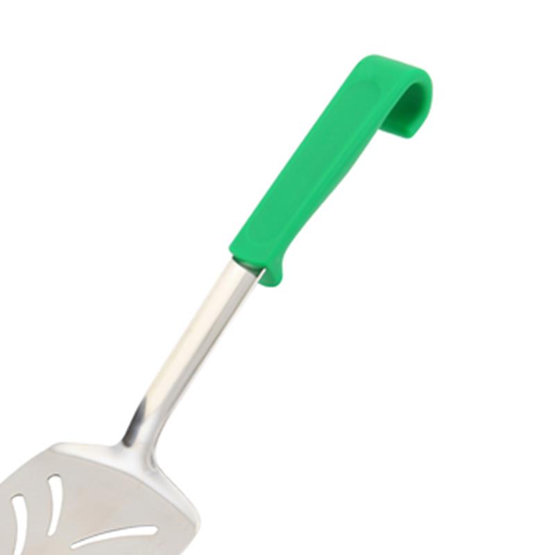 Genware Plastic Handle Slotted Turner Green