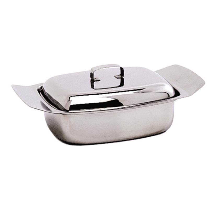 S/S Butter Dish & Lid 250G (0.5Lb)