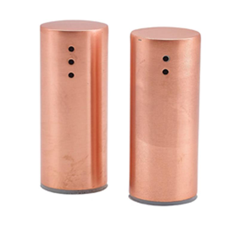 Copper Plated Straight Sided Salt & Pepper Set 7.5cm