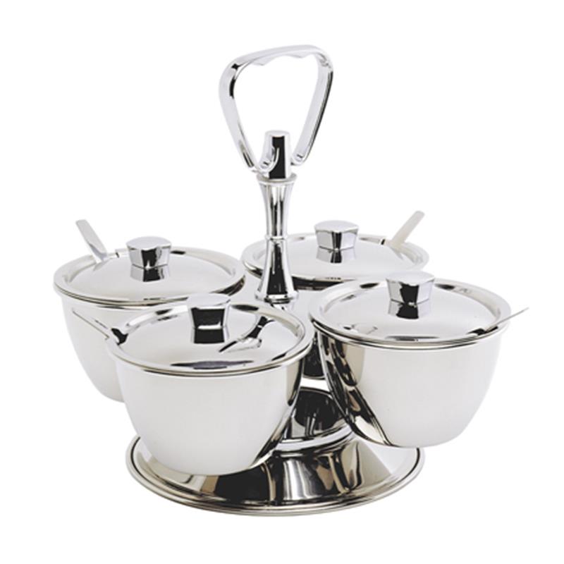 GenWare Stainless Steel Revolving Relish Server 4-Way