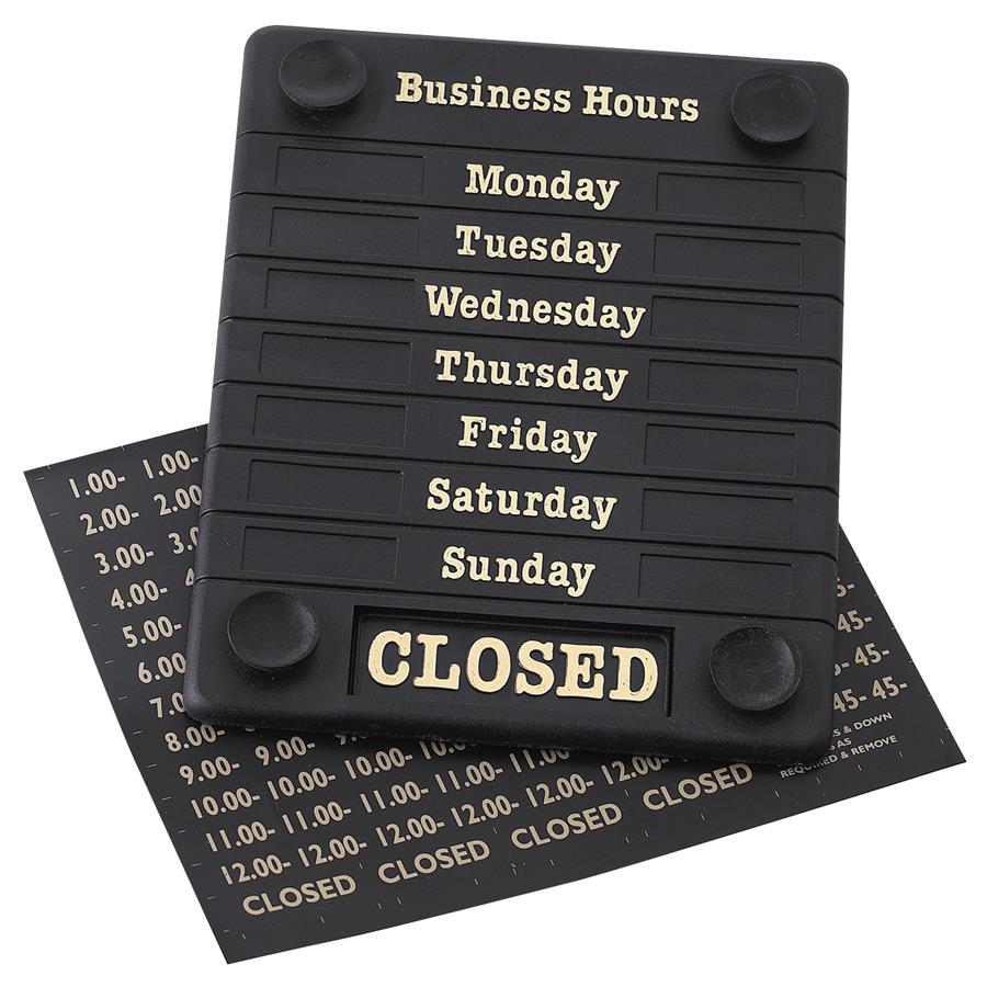 Hours of Business Sign