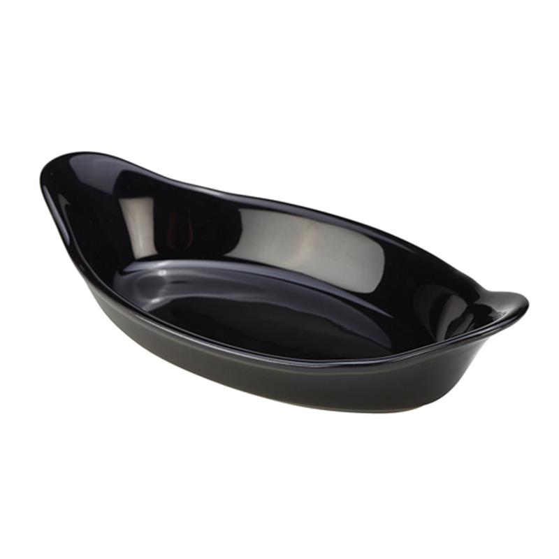 GenWare Stoneware Black Oval Eared Dish 22cm/8.5"