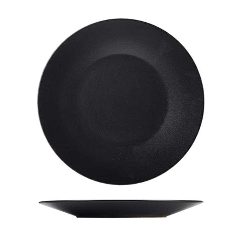 Luna Stoneware Black Wide Rim Plate 21cm/8.25"