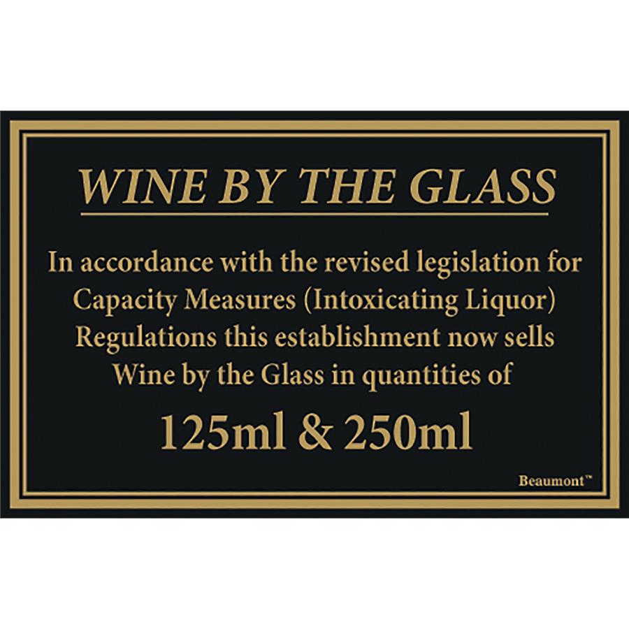 170x110mm 125ml & 250ml Wine Law Sign