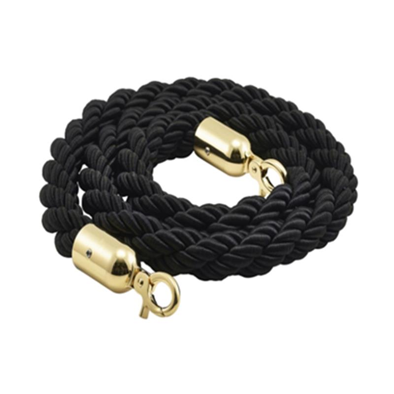 Barrier Rope Black- Brass Plated Ends