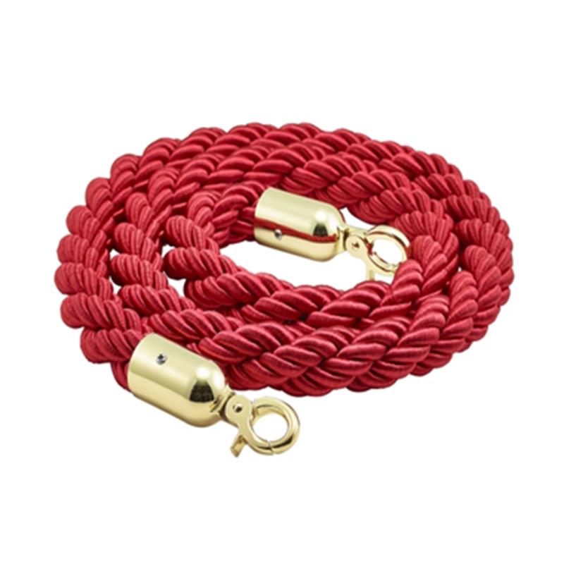 Barrier Rope Red- Brass Plated Ends