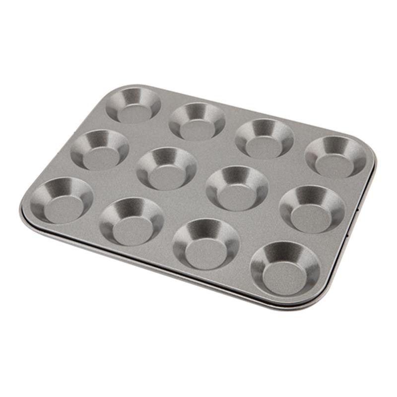 Carbon Steel Non-Stick 12 Cup Bun Tray