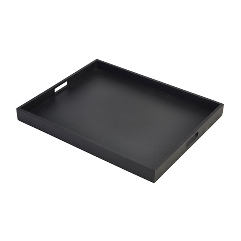 Solid Black Butlers Tray 53.5 x 42.5 x 4.5cm