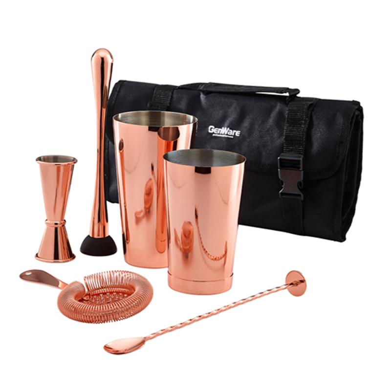 Copper Cocktail Bar Kit 7pcs