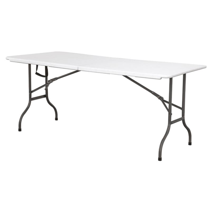 Centre Folding Table 6' White HDPE