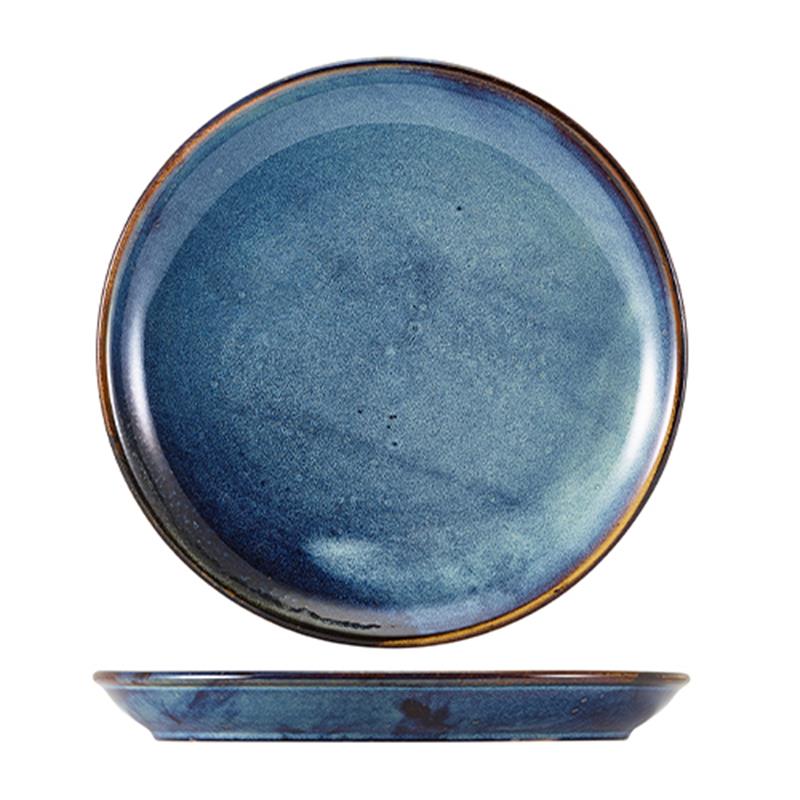 Terra Porcelain Aqua Blue Coupe Plate 27.5cm