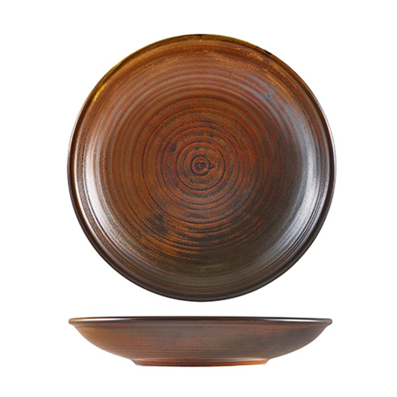 Terra Porcelain Rustic Copper Deep Coupe Plate 21cm