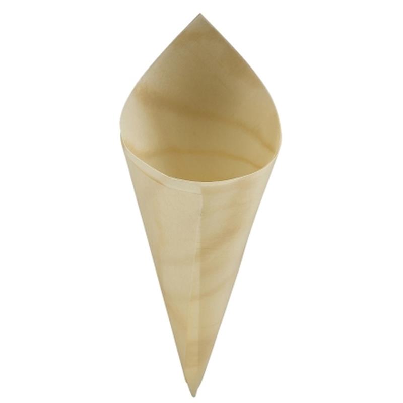 GenWare Disposable Wooden Serving Cones 12.5cm (100pcs)