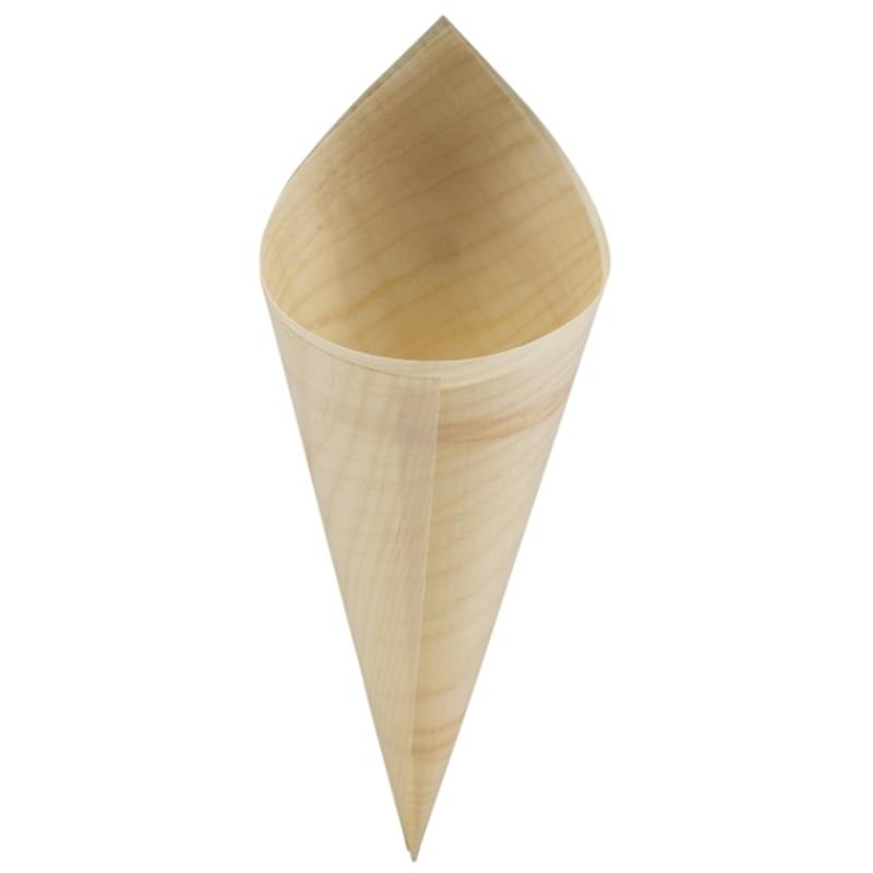 GenWare Disposable Wooden Serving Cones 18cm (100pcs)