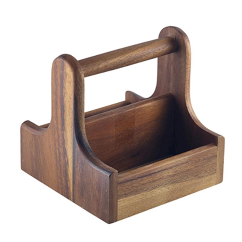 Small Dark Wood Table Caddy