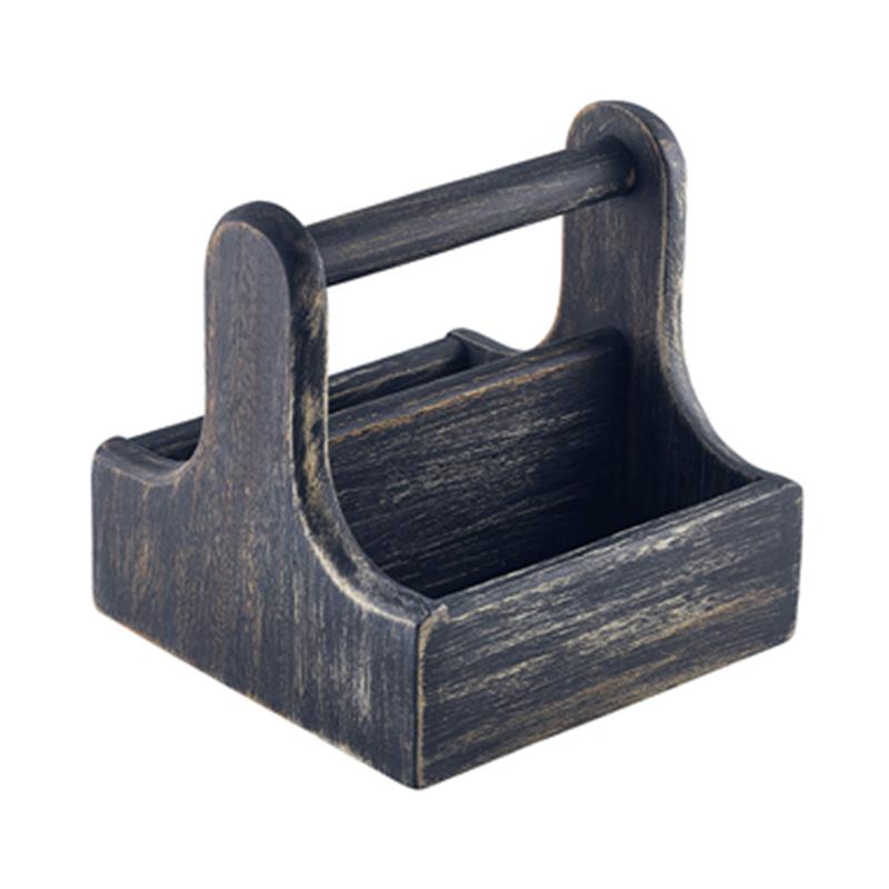 Small Black Wooden Table Caddy