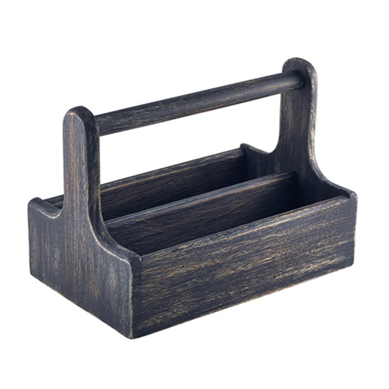 Black Wooden Table Caddy