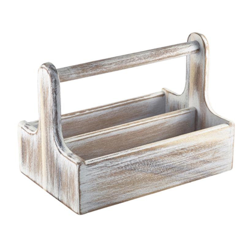 White Wooden Table Caddy