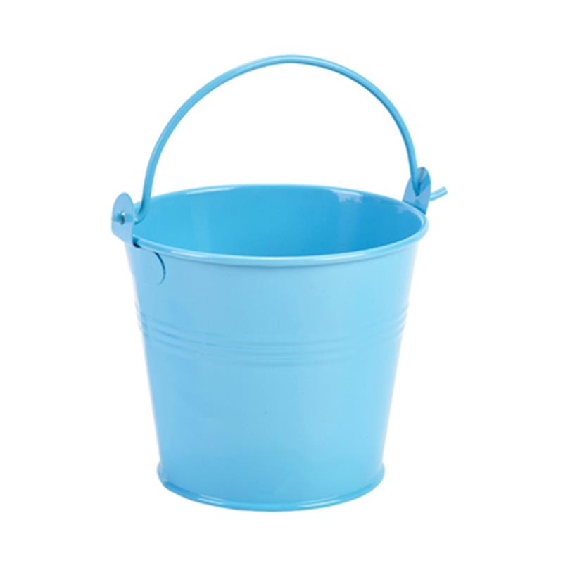 Galvanised Steel Serving Bucket 10cm Dia Blue