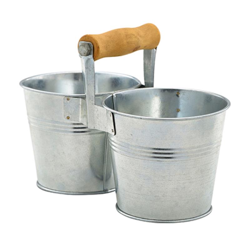 Galvanised Steel Combi Serving Buckets 10cm Dia