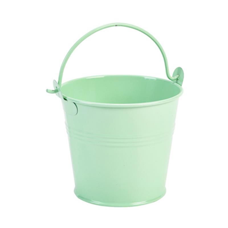 Galvanised Steel Serving Bucket 10cm Dia Green