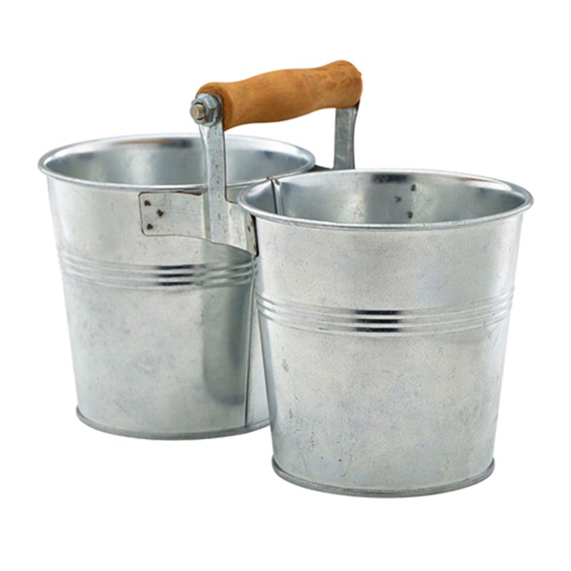 Galvanised Steel Combi Serving Buckets 12cm Dia